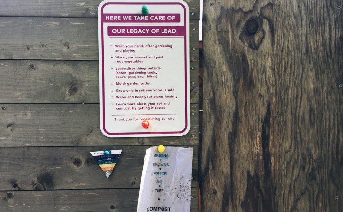 Lead-awareness sign on our shed